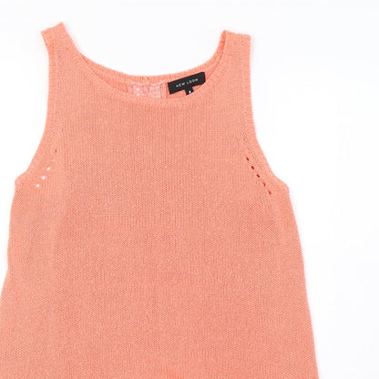 Womens UK Size 8 New Look Pink Basic Tank