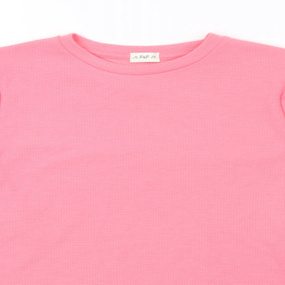 F&F Girls Pink   Pullover Sweatshirt Size 12-13 Years