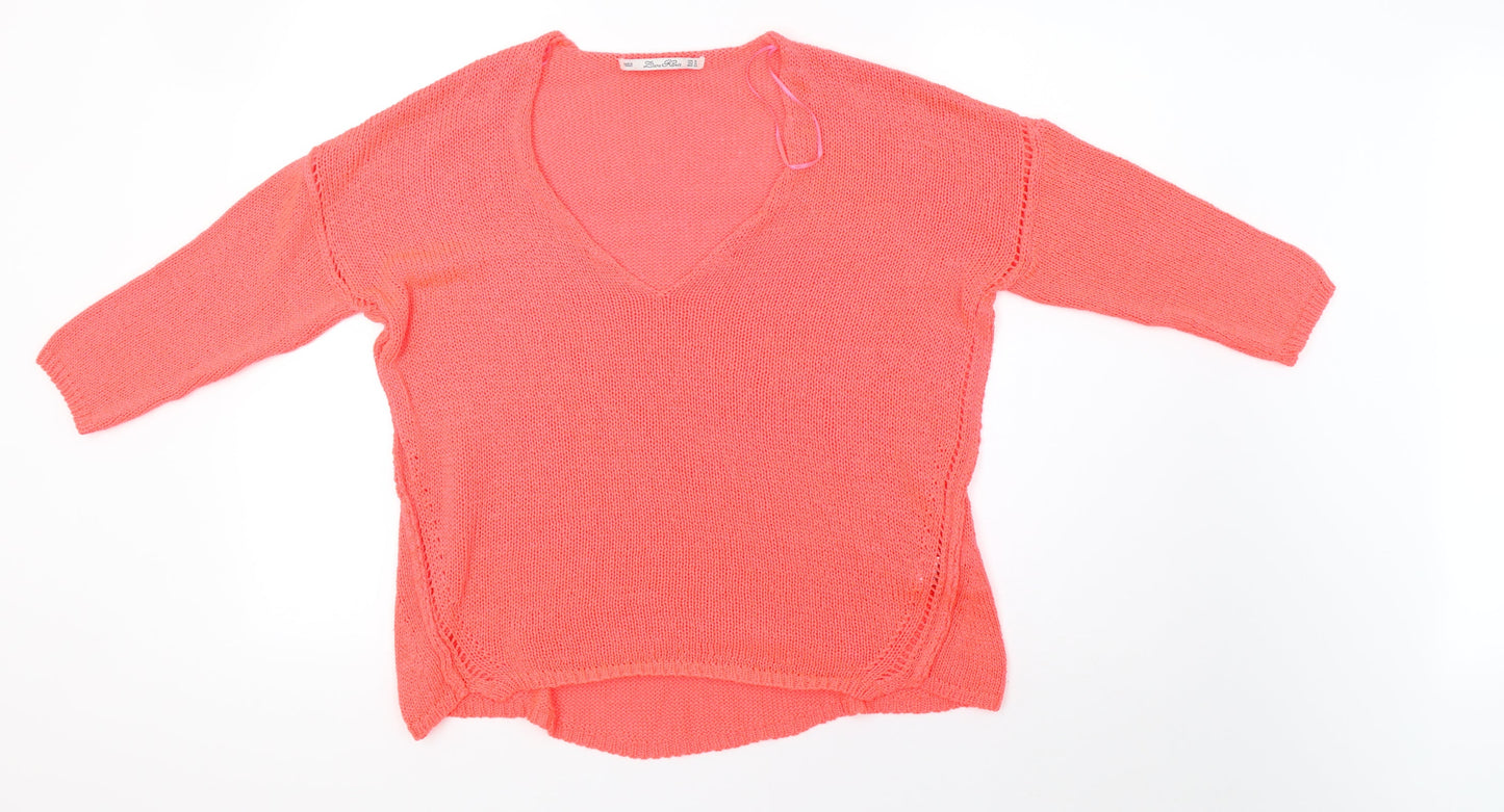 lara knit Womens Pink  Knit Pullover Sweatshirt Size M  - 44inch