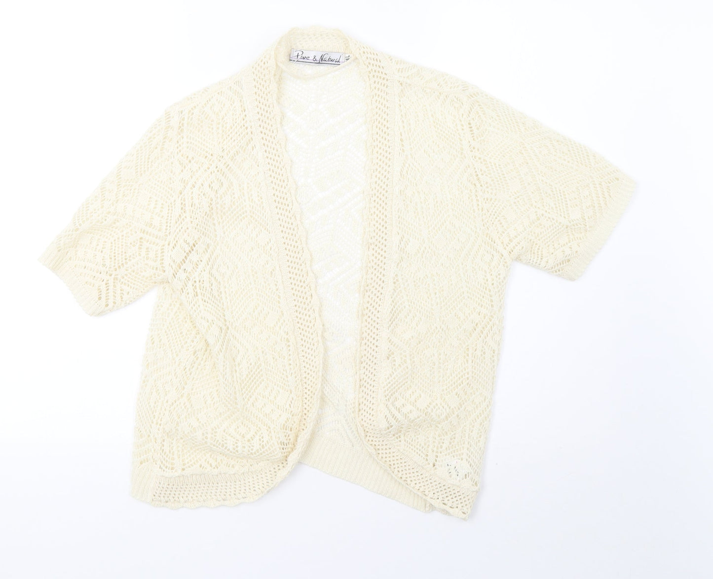 Womens UK Size L Preworn White Cardigan Jumper