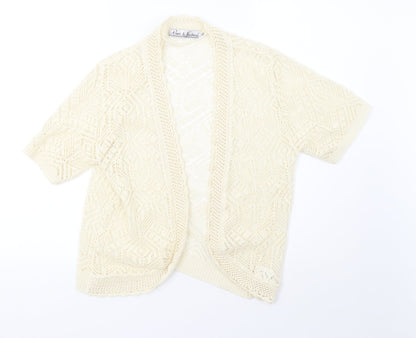 Womens UK Size L Preworn White Cardigan Jumper