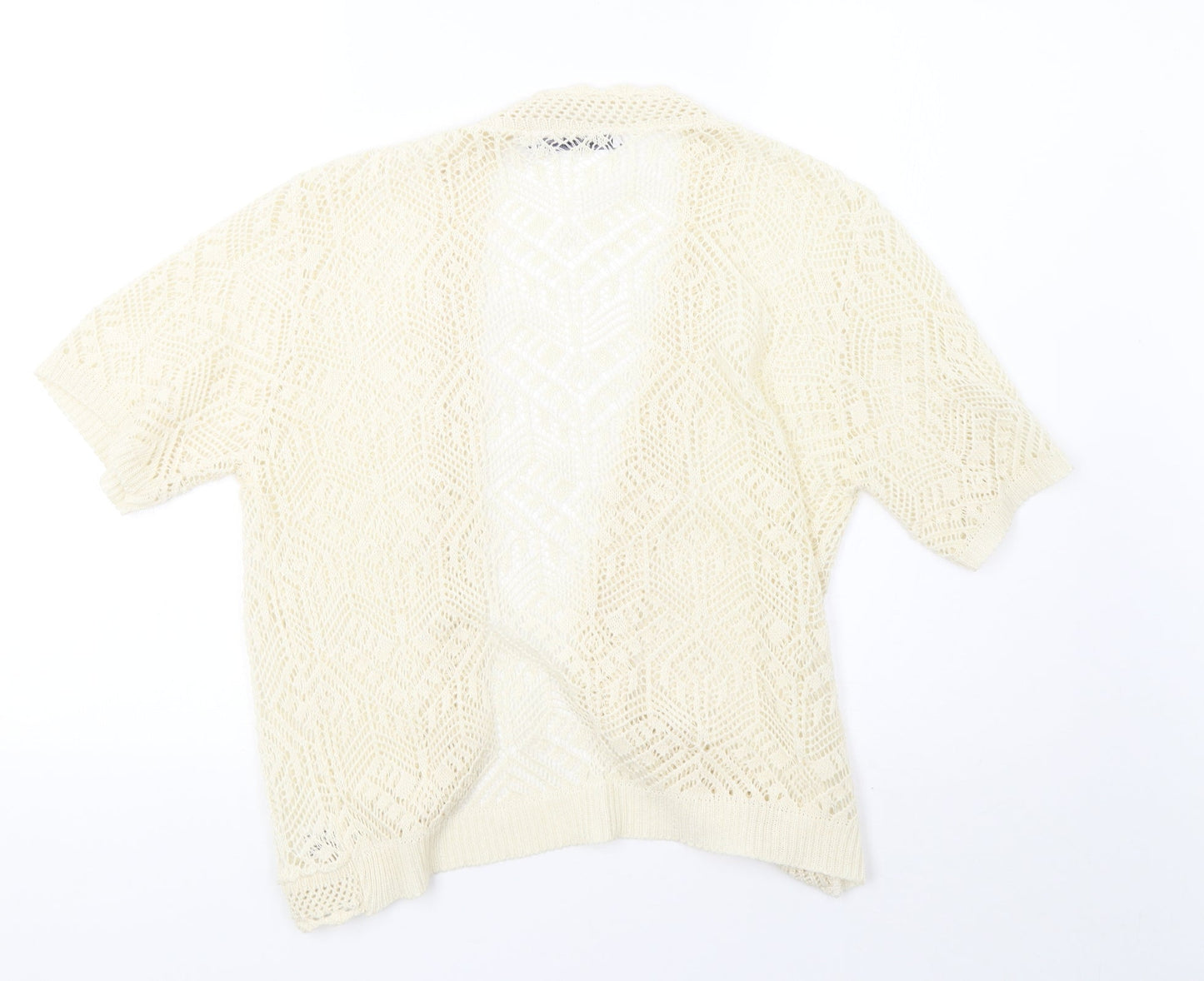 Womens UK Size L Preworn White Cardigan Jumper