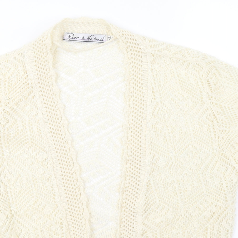 Womens UK Size L Preworn White Cardigan Jumper