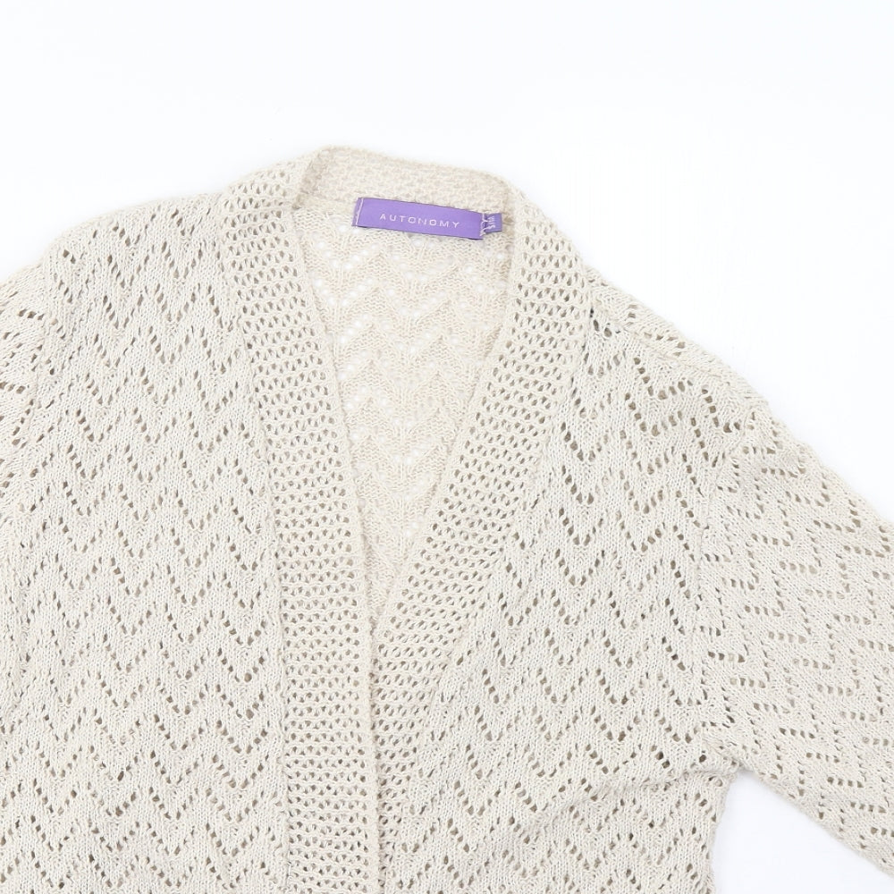 Autonomy Womens Beige  Knit Cardigan Jumper Size M