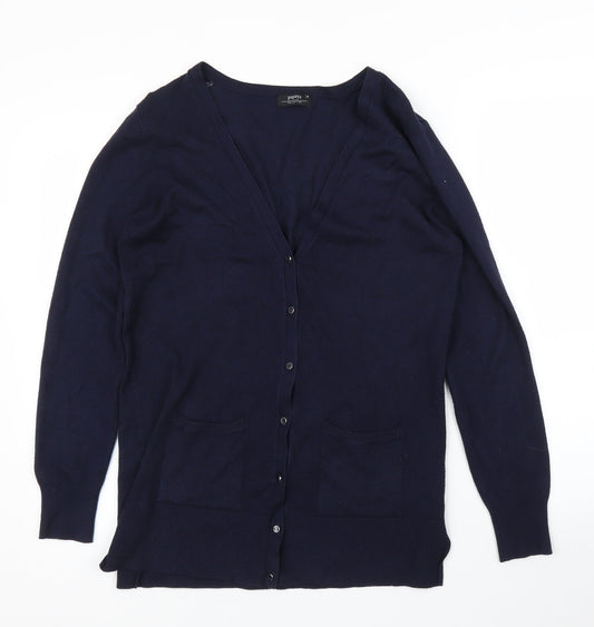 Womens UK Size 14 Papaya Blue Cardigan Jumper