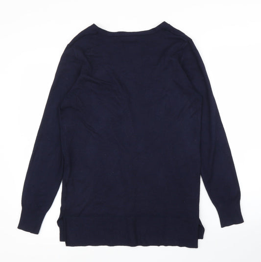 Womens UK Size 14 Papaya Blue Cardigan Jumper
