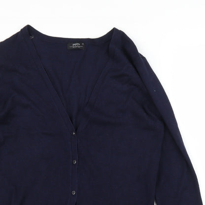 Womens UK Size 14 Papaya Blue Cardigan Jumper
