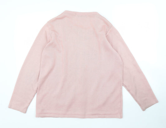 Beau Monde Womens Pink Floral  Cardigan Jumper Size M