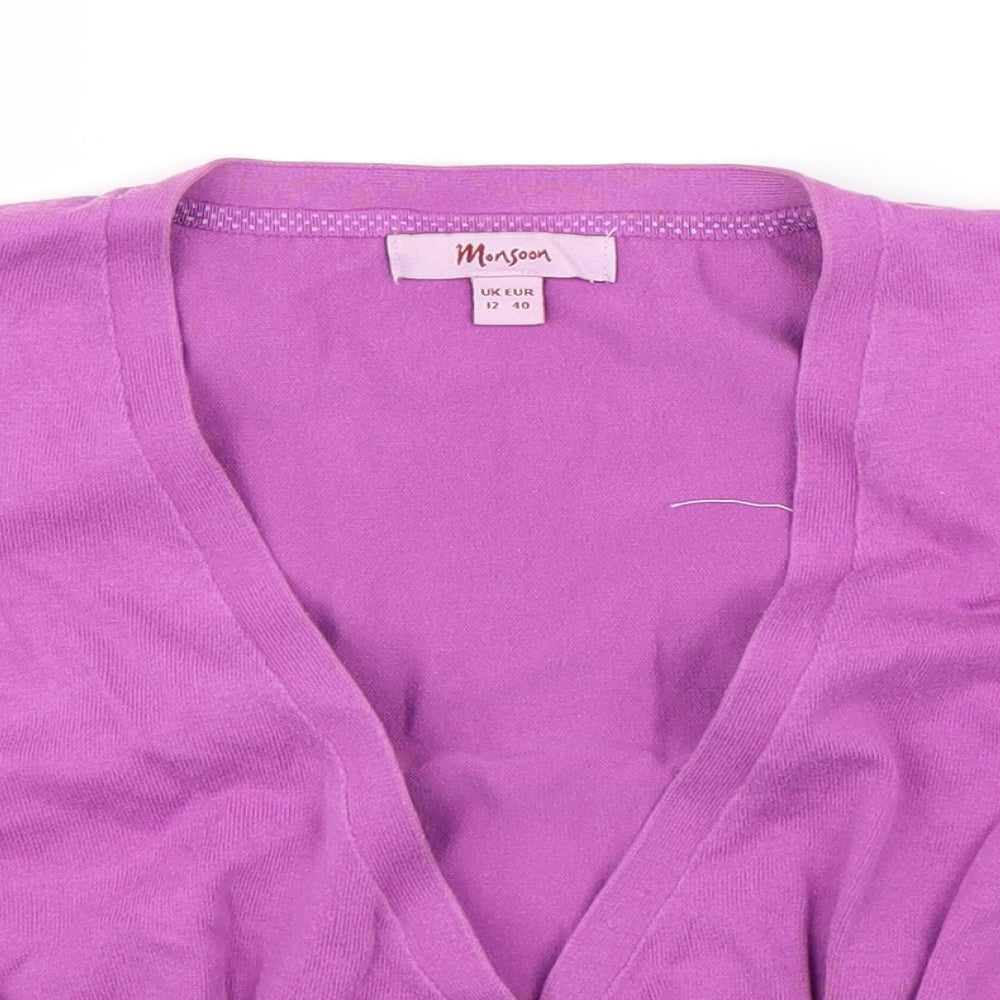 Womens UK Size 14 Monsoon Purple Cardigan Jumper
