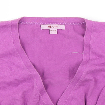 Womens UK Size 14 Monsoon Purple Cardigan Jumper