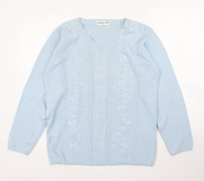 Womens UK Size S Jumper Blue Pullover Jumper