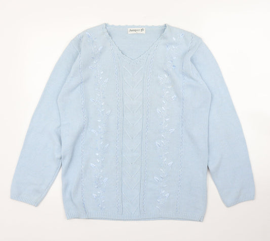 Womens UK Size S Jumper Blue Pullover Jumper