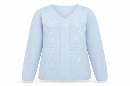 Womens UK Size S Jumper Blue Pullover Jumper
