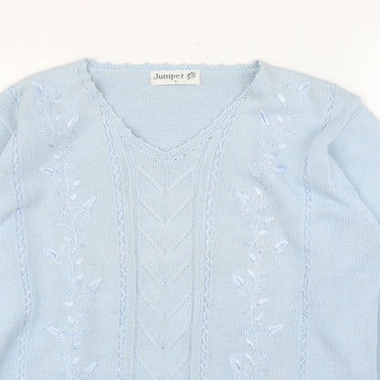 Womens UK Size S Jumper Blue Pullover Jumper