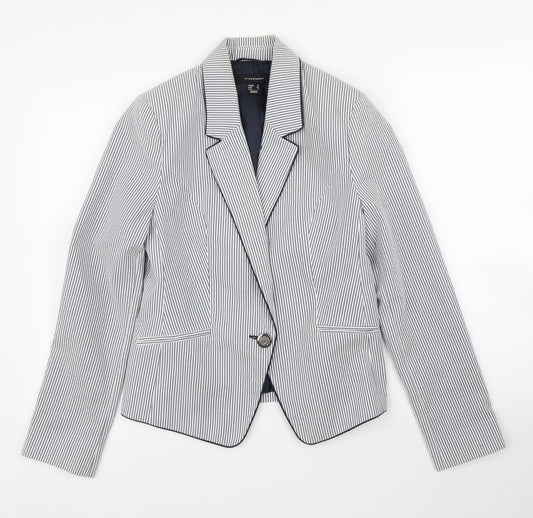 Primark Womens Blue Striped  Jacket Blazer Size 12