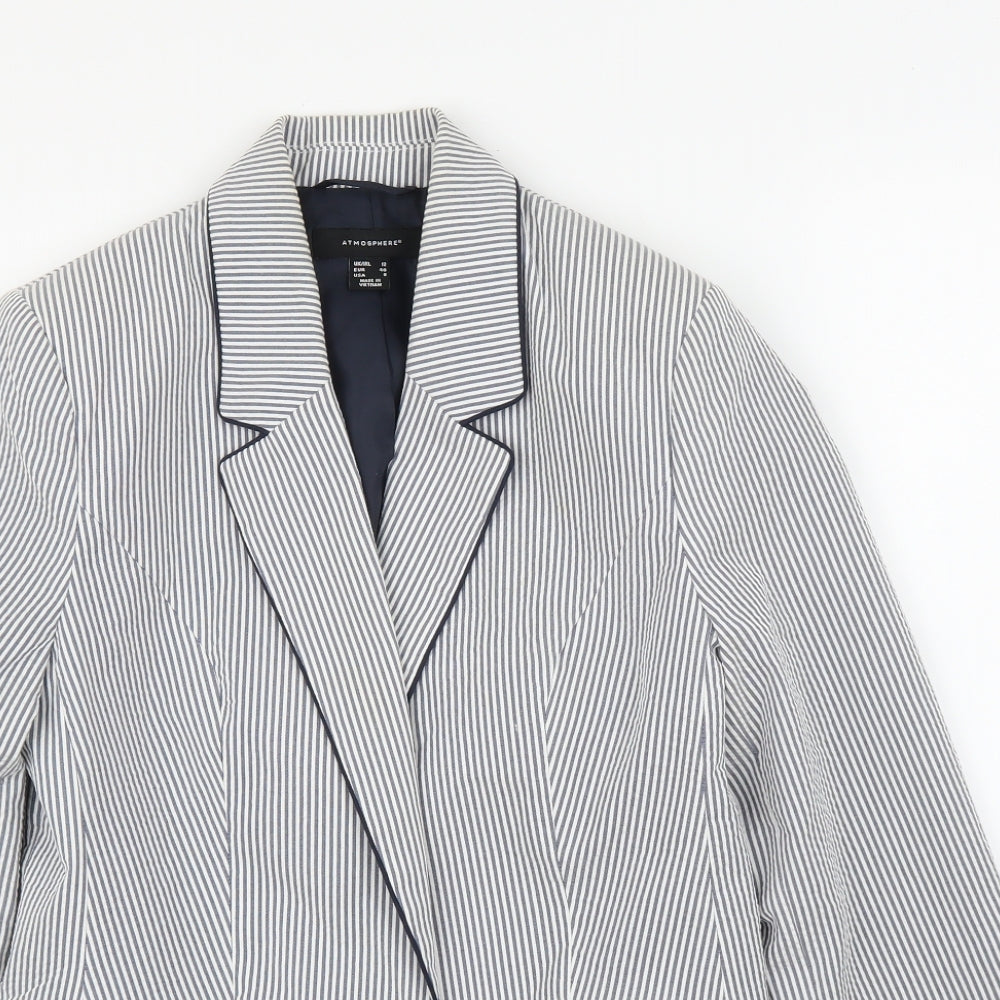 Primark Womens Blue Striped  Jacket Blazer Size 12