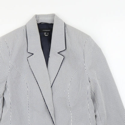 Primark Womens Blue Striped  Jacket Blazer Size 12