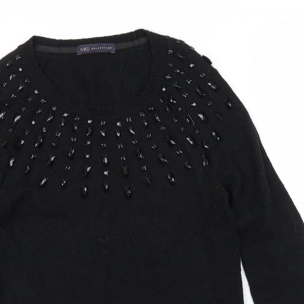 Womens UK Size 8 M&S Black Pullover Jumper