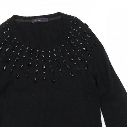 Womens UK Size 8 M&S Black Pullover Jumper