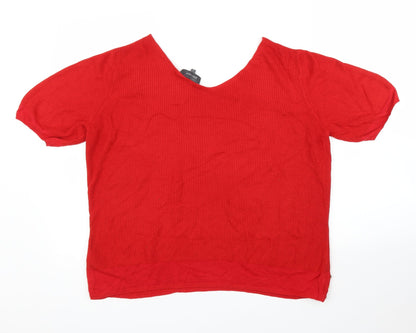 Womens UK Size 18 M&S Red Pullover Jumper