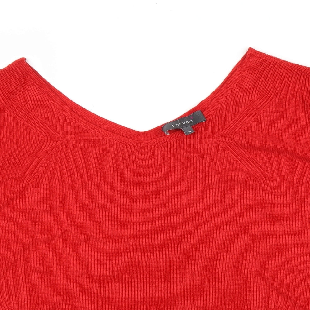 Womens UK Size 18 M&S Red Pullover Jumper