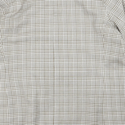 CHAD STEVENS Womens Beige Plaid Rayon Jacket Blazer Size 46