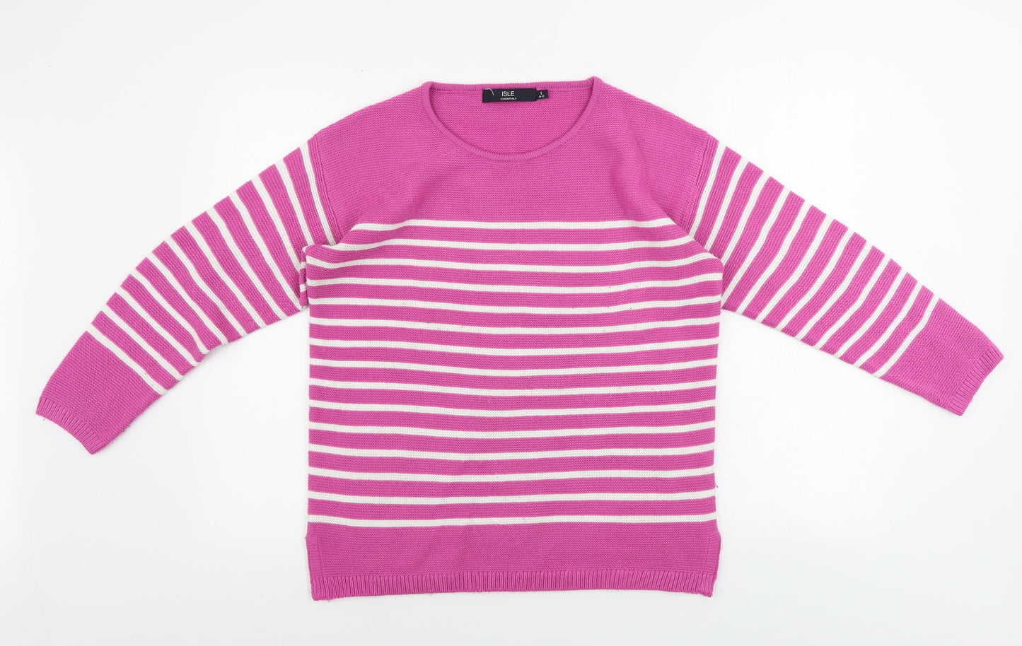 Womens UK Size S ISLE Pink Pullover Jumper