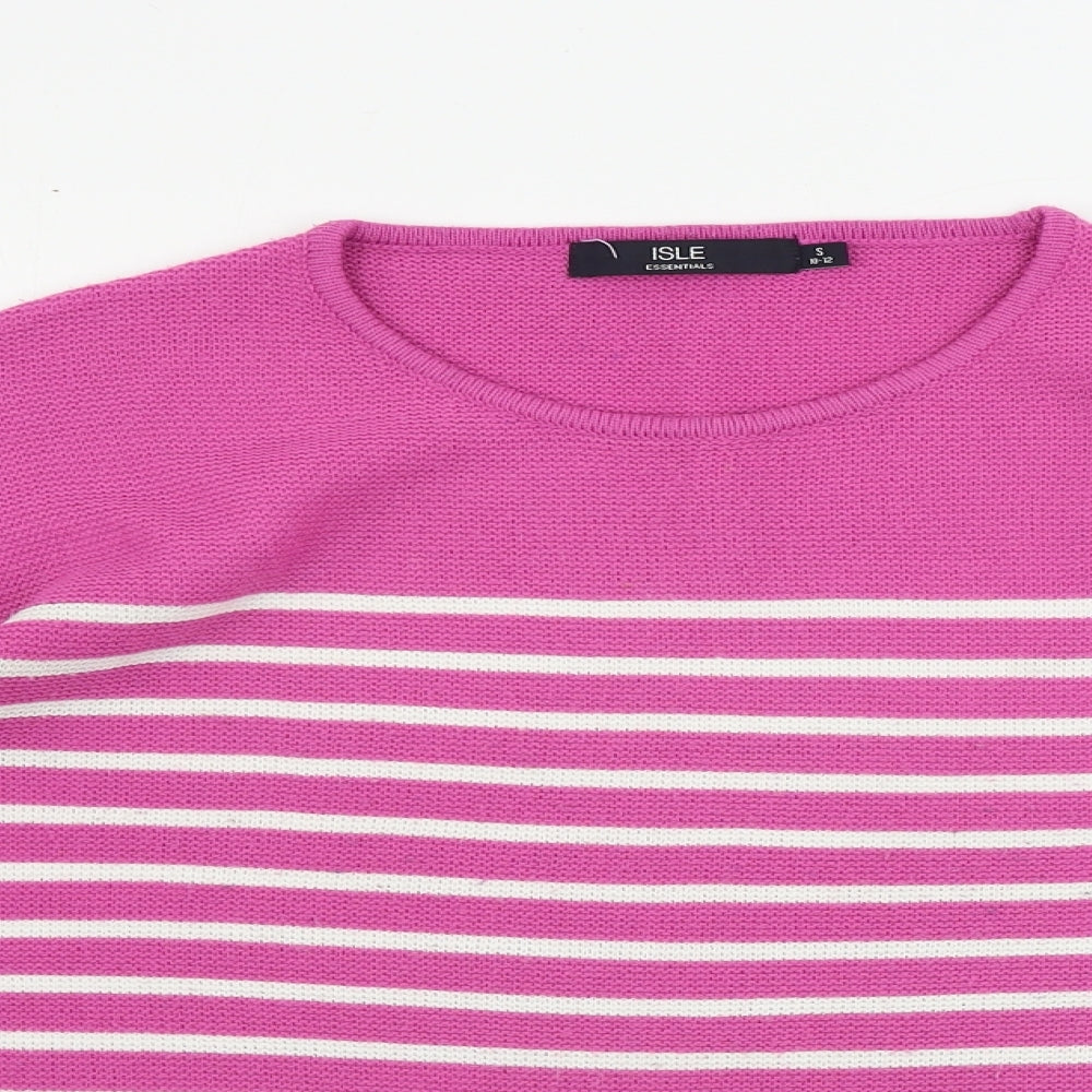 Womens UK Size S ISLE Pink Pullover Jumper