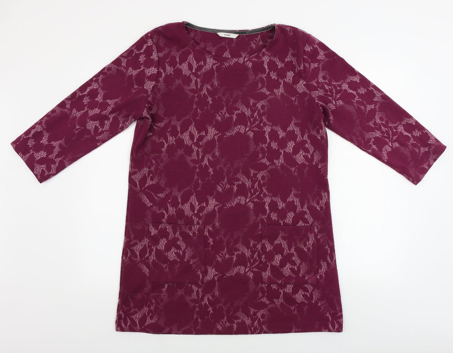 George  Womens Purple Floral  Pullover Jumper Size 14
