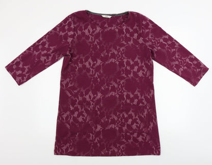 George  Womens Purple Floral  Pullover Jumper Size 14