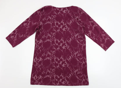 George  Womens Purple Floral  Pullover Jumper Size 14