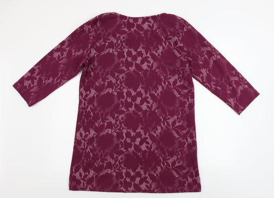 George  Womens Purple Floral  Pullover Jumper Size 14