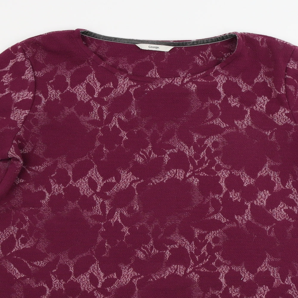 George  Womens Purple Floral  Pullover Jumper Size 14