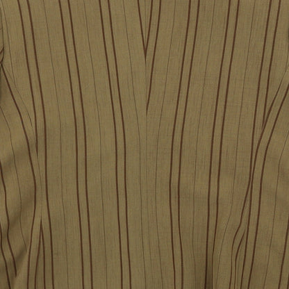 bruxelas Womens Brown Striped  Jacket Blazer Size 38  - 30inch chest