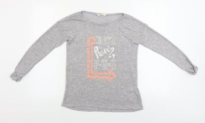H&M  Girls Grey   Pullover Jumper Size 10-11 Years