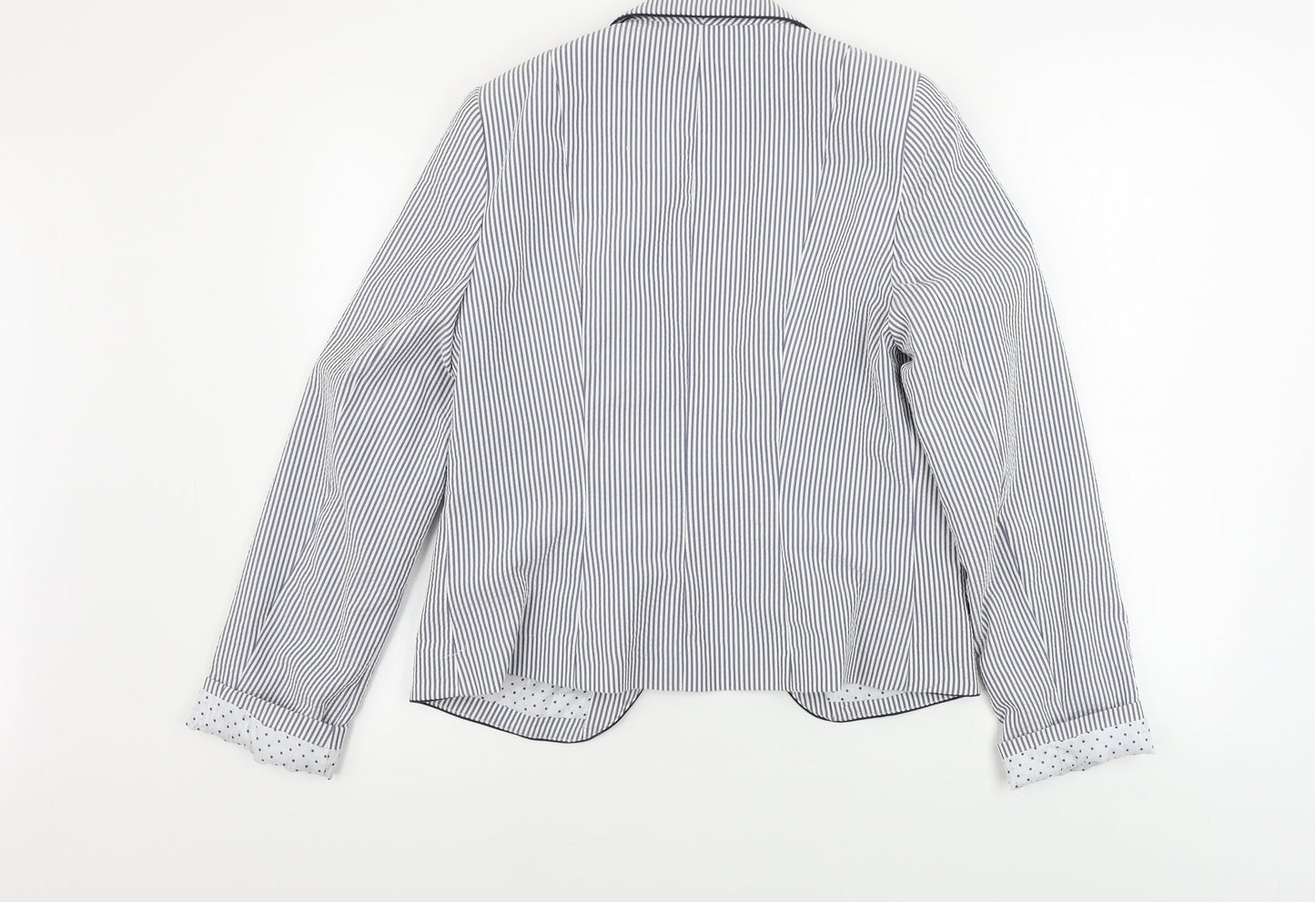 Atmosphere Womens Blue Striped  Jacket Sport Coat Size 12