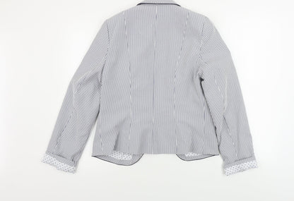 Atmosphere Womens Blue Striped  Jacket Sport Coat Size 12