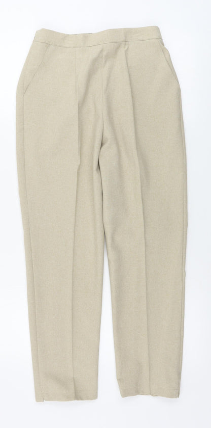 Womens UK Size 10 Preworn Regular Fit  Beige Trousers