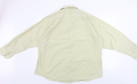 Mens UK Size 17 Piscador Beige  Button-Up Long Sleeve Casual Shirt