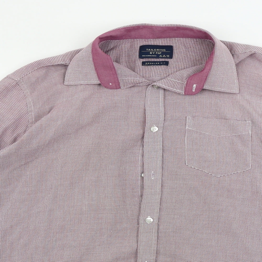 F&F  Mens Red Check   Button-Up Size 16.5