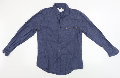 Topman  Mens Blue Check   Button-Up Size M