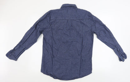 Topman  Mens Blue Check   Button-Up Size M