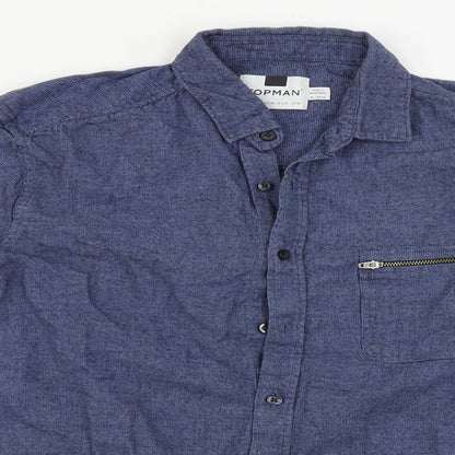 Topman  Mens Blue Check   Button-Up Size M