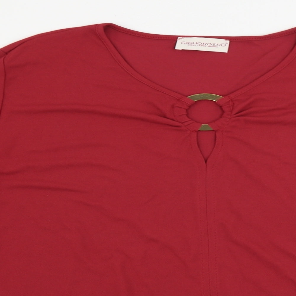 Giglio Rosso  Womens Red   Basic Blouse Size L