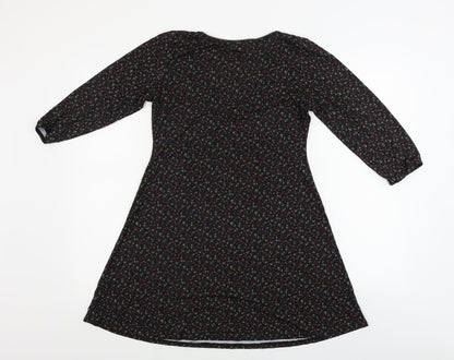 Lola Skye  Womens Black Floral  A-Line  Size 12