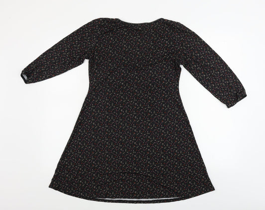 Lola Skye  Womens Black Floral  A-Line  Size 12