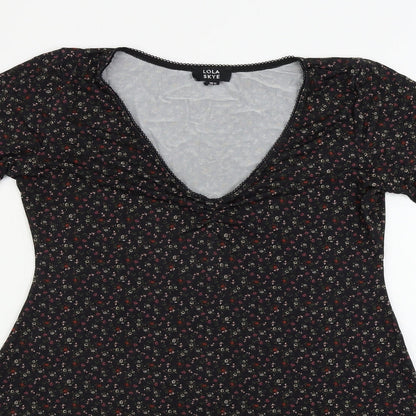 Lola Skye  Womens Black Floral  A-Line  Size 12