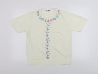 Littlewoods  Womens Beige Floral  Pullover Jumper Size 10