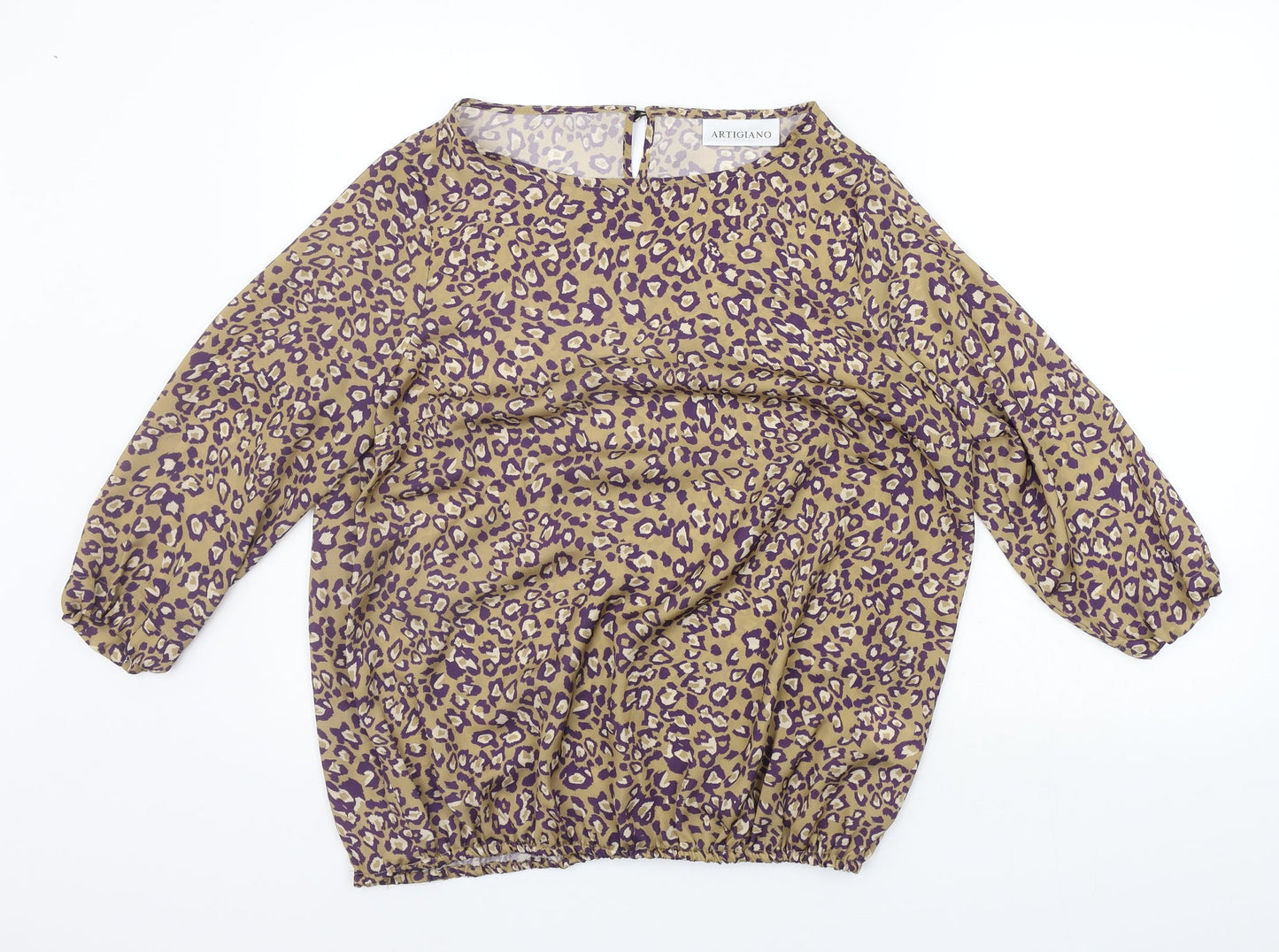 Womens UK Size 12 Artigiano Beige Basic Blouse
