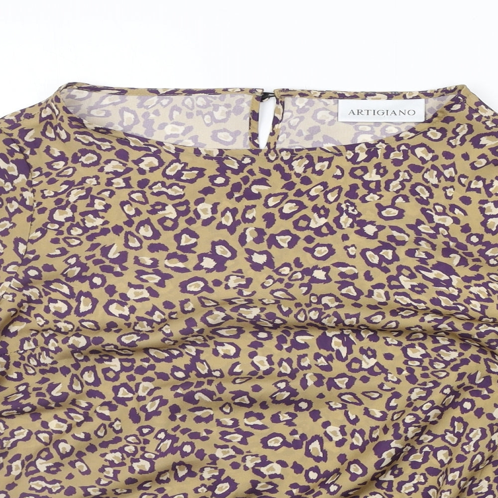 Womens UK Size 12 Artigiano Beige Basic Blouse